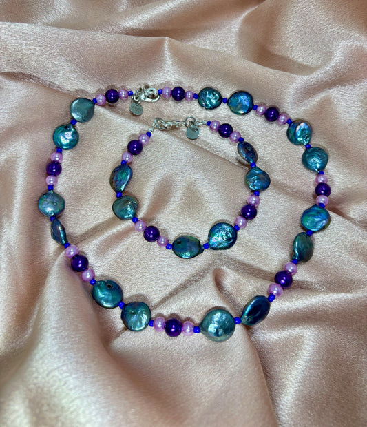 Purple pearl halsketting