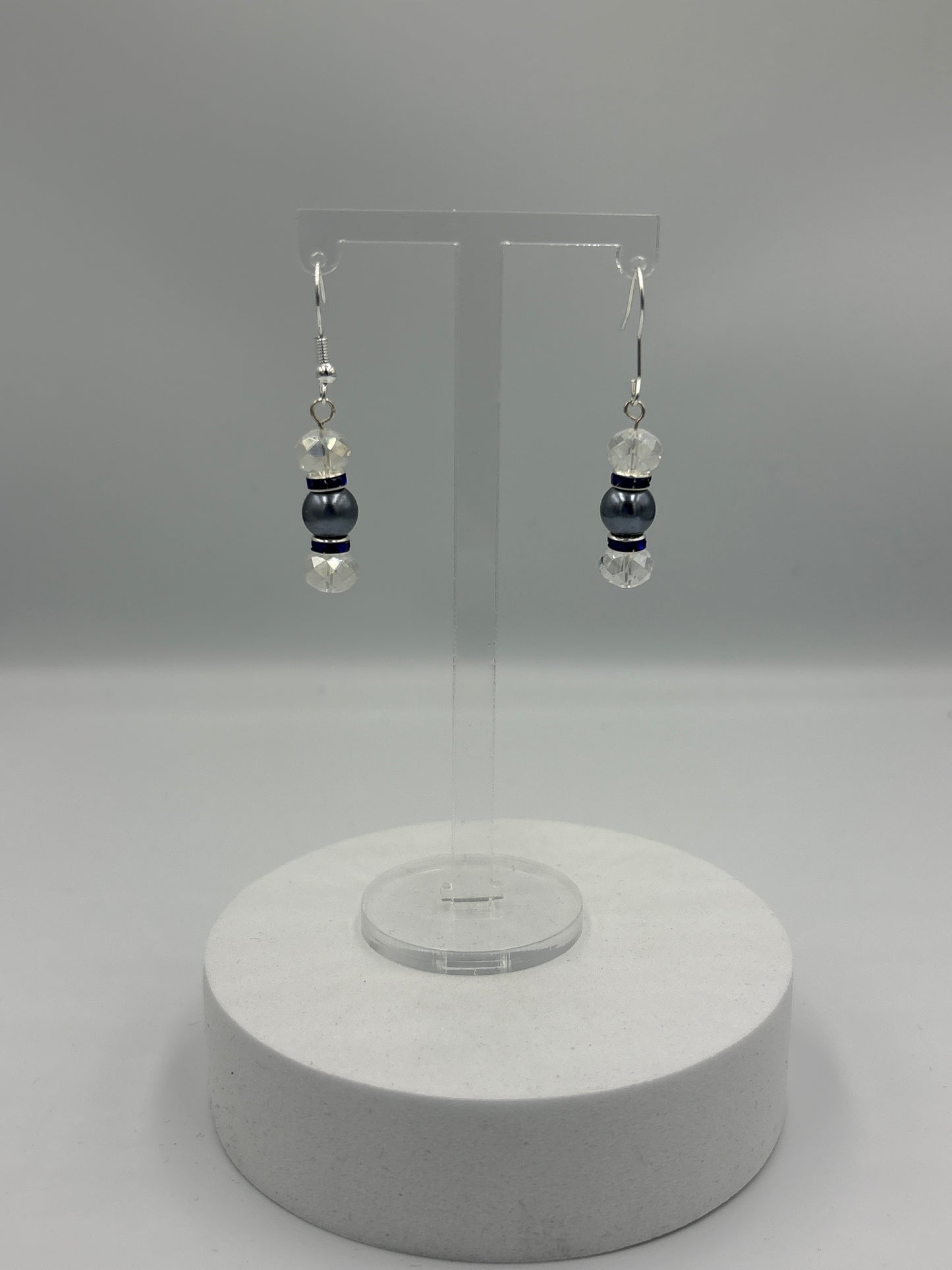 Blue beads oorbellen