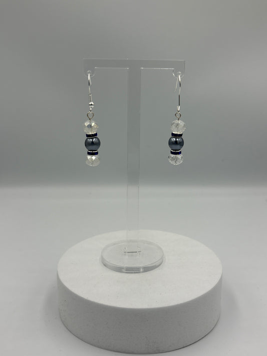 Blue beads oorbellen