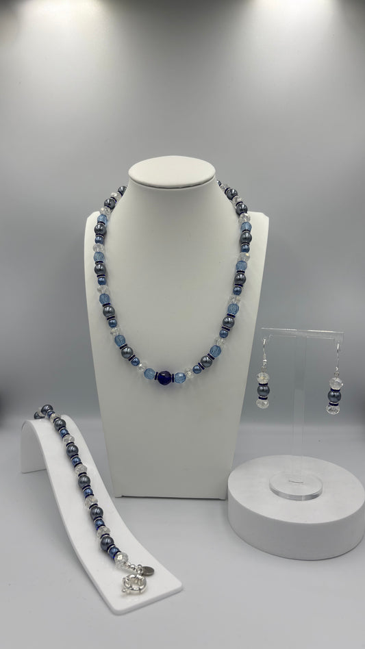 Blue beads halsketting