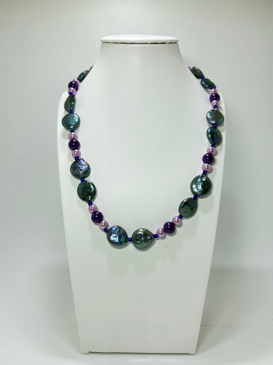Purple pearl halsketting