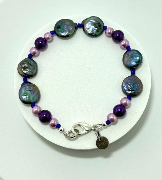 Purple pearl armband